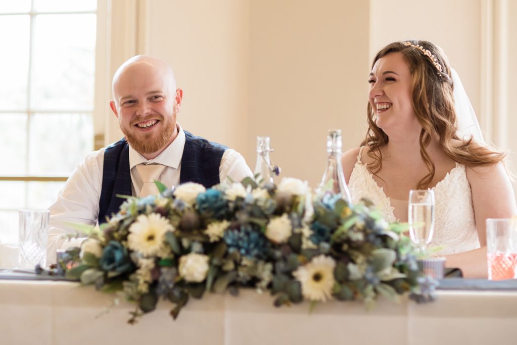wedding photography at hodsock priory in the speeches.