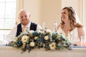 wedding photography at hodsock priory in the speeches.